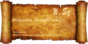 Mikuska Szimóna névjegykártya